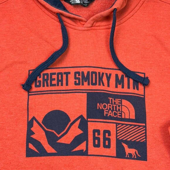 The North Face Hoodie Great Smoky Mtn 66 Long Sleeve Red Pullover Men's Size S - Picture 4 of 16